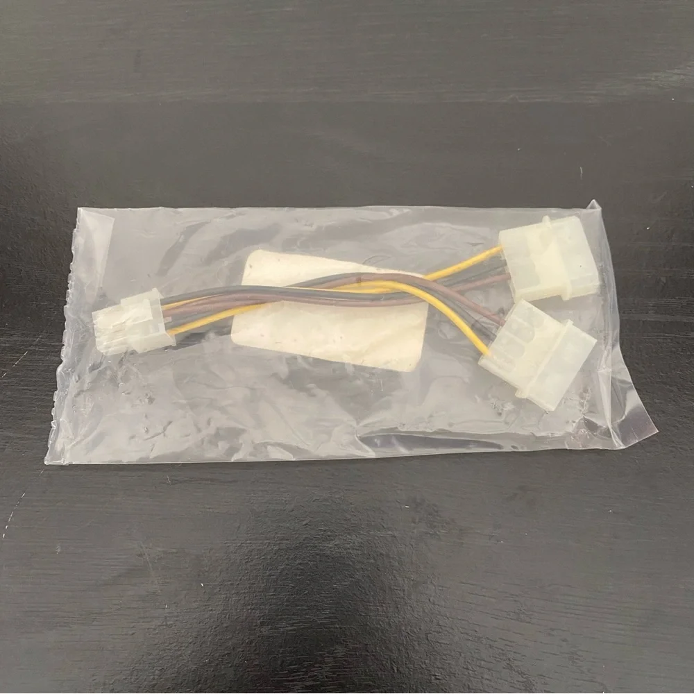 NWT Molex Power Dual 4 to 6 Pin Video Card Adapter Computer Cable Sealed